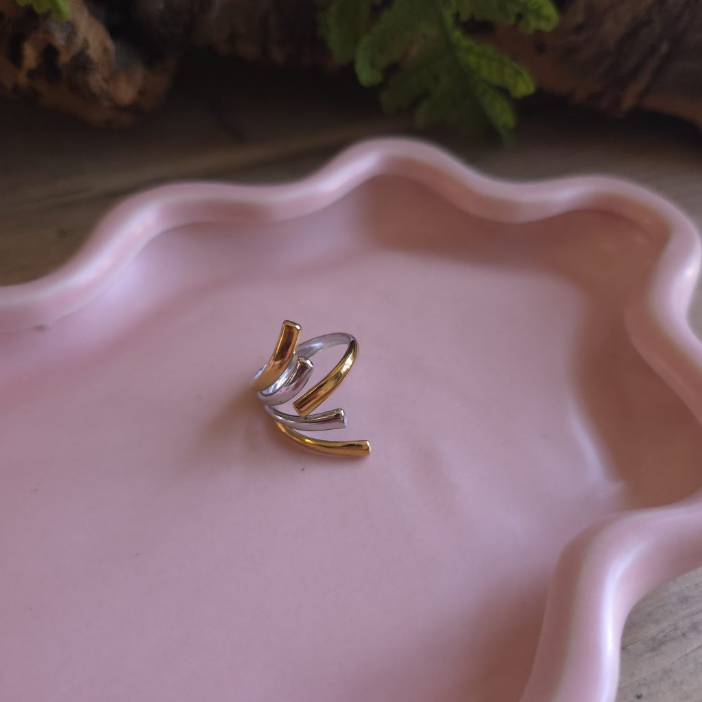 Bicolor verstelbare ring in goud en zilver – Studio Glow Jewels