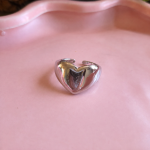 Zilverkleurige verstelbare hart ring – Studio Glow Jewels